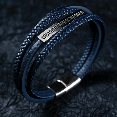 Men's Lucky 'Fu' Layered Leather Bracelet